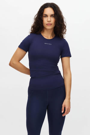 sport T-shirt Jacquard donkerblauw