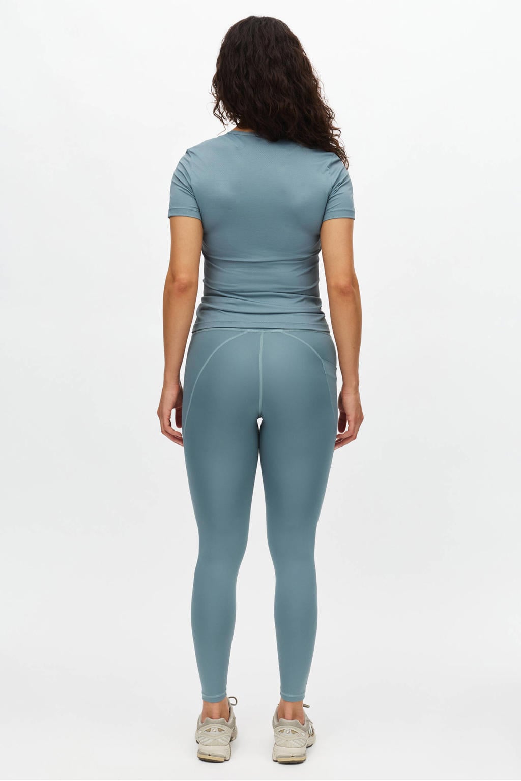Blauwe dames Rohnisch sport T-shirt Jacquard van polyester met ronde hals
