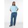 Zizzi high waist gebloemde wide leg jeans medium blue denim