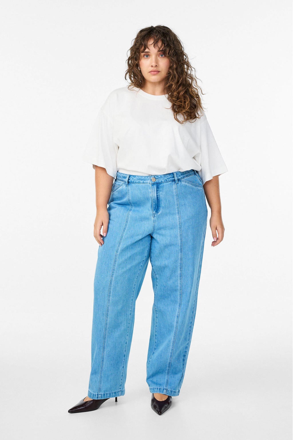 Zizzi flared jeans light blue denim