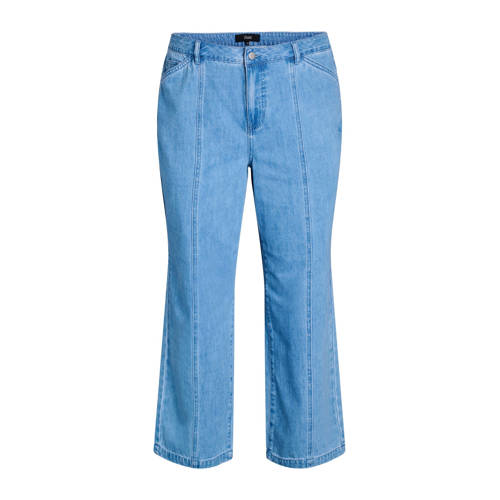 Zizzi flared jeans light blue denim afbeelding