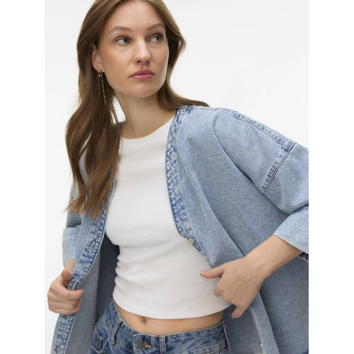 VERO MODA blouse light blue denim afbeelding