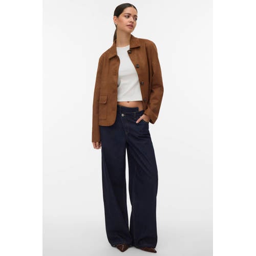 VERO MODA suede oversized blazer bruin afbeelding