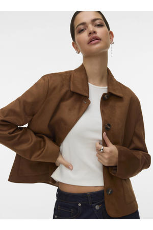 suede oversized blazer bruin