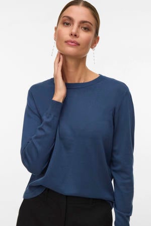 trui donkerblauw gebreid