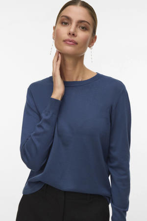 trui donkerblauw gebreid