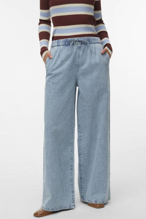 wide leg jeans light blue denim