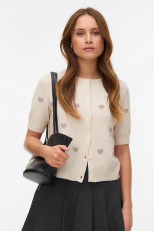 gebreid vest met hartjes