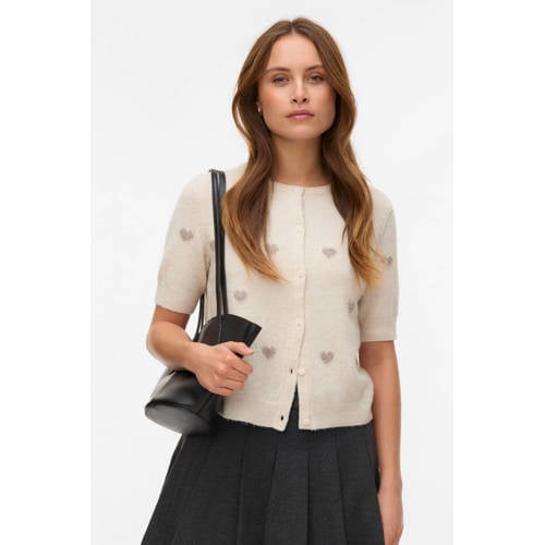 VERO MODA gebreid vest met hartjes afbeelding
