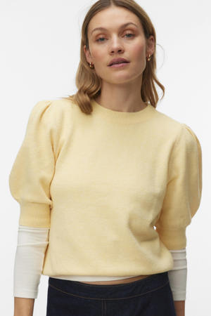 Vero Moda VMSABA 3/4 V-NCK STRIPE GA NOOS - Trui - off-white/crème