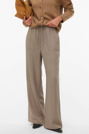 wide leg high waist casual broek