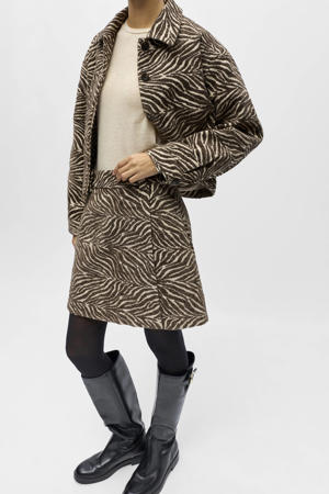 A-lijn rok met zebraprint bruin