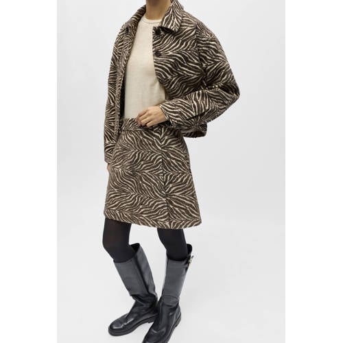 OBJECT A-lijn rok met zebraprint bruin afbeelding