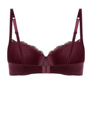 thumbnail: Hunkemöller voorgevormde beugelbh Lace & Shine donkerrood