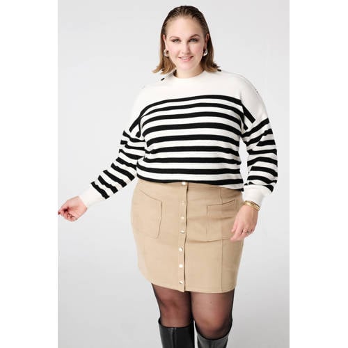 MS Mode gestreepte pullover wit afbeelding
