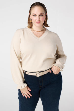 gebreide trui ecru met lurex