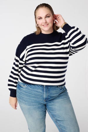 gestreepte pullover donkerblauw