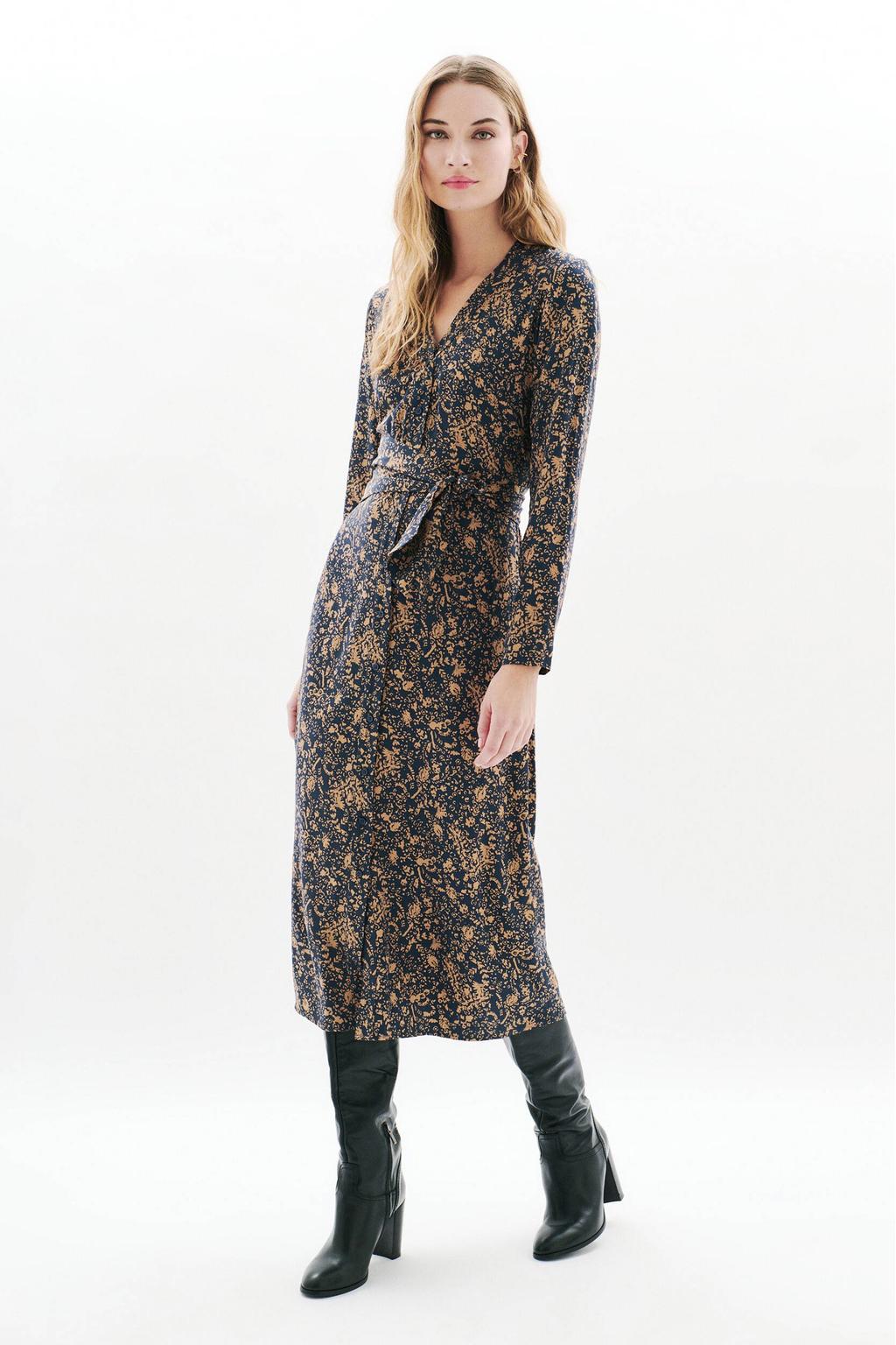 Caroll midi jurk met print - zwart