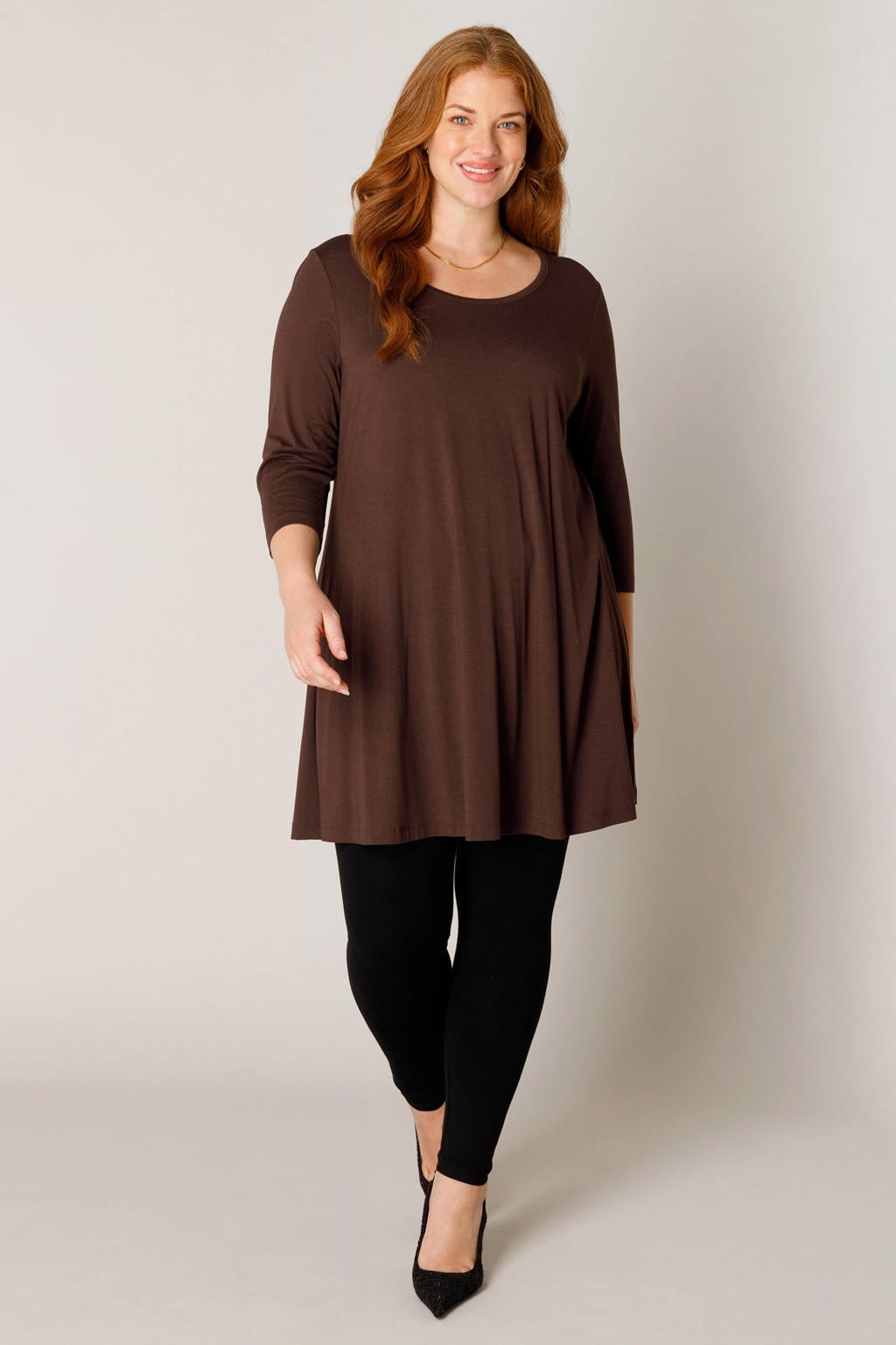 Base Level Curvy tuniektop bruin