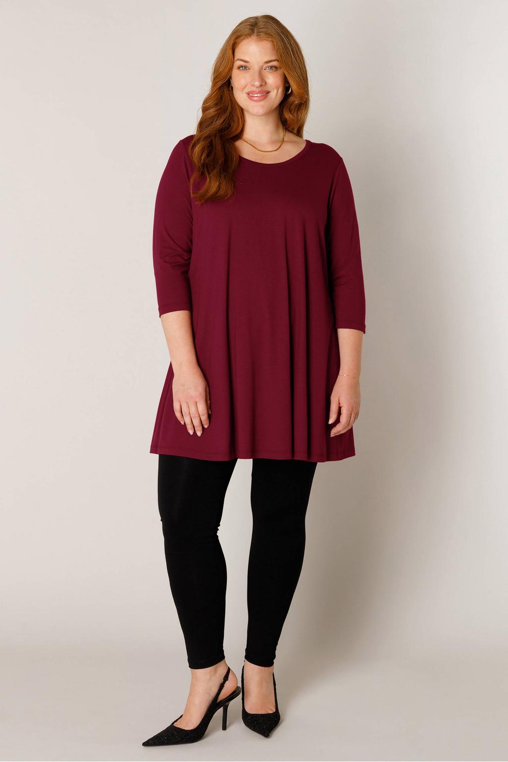 Base Level Curvy tuniek bordeaux