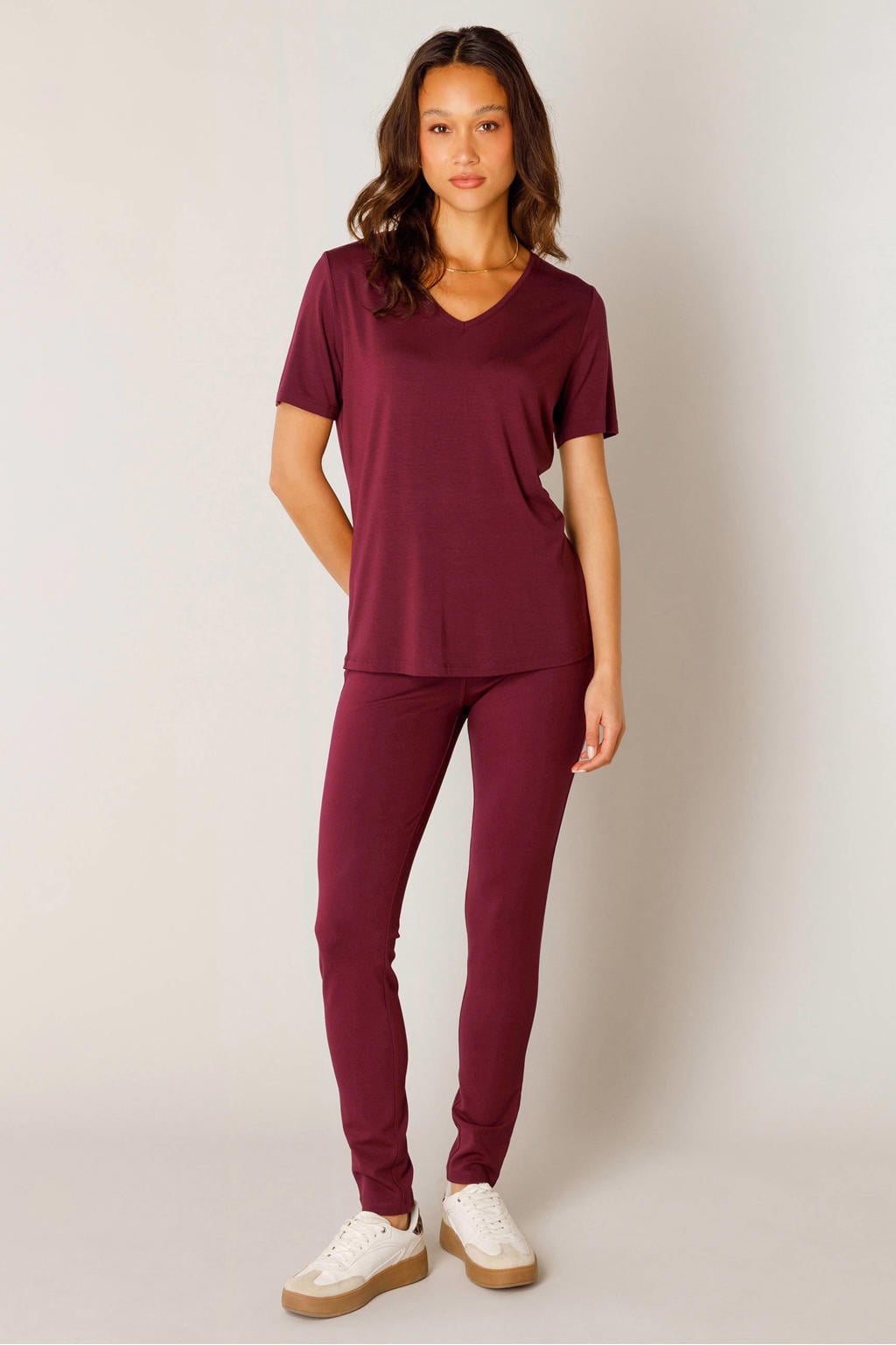 Base Level T-shirt donkerrood