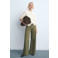 Mango wide leg high waist jeans kaki