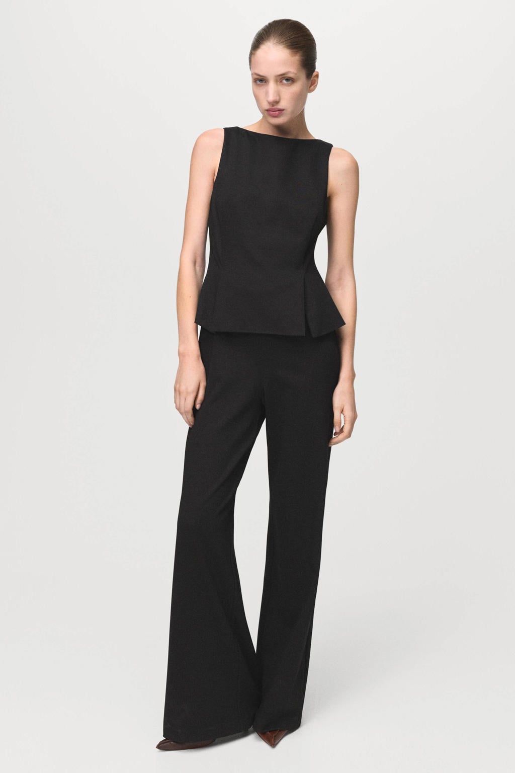 Mango jumpsuit donkerbruin