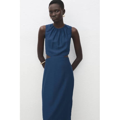 Mango cocktailjurk donkerblauw afbeelding