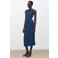 Mango cocktailjurk donkerblauw