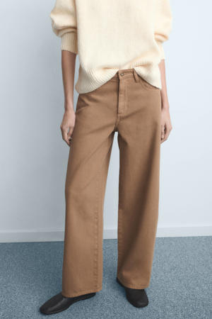 low waist barrel jeans lichtbruin