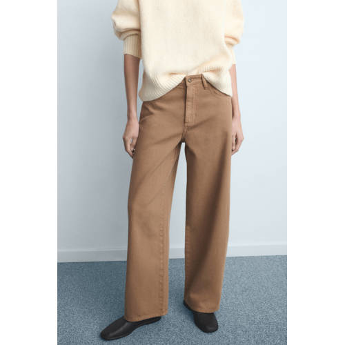 Mango low waist barrel jeans lichtbruin afbeelding