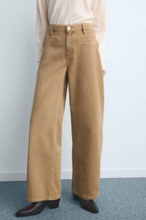 high waist barrel jeans camel