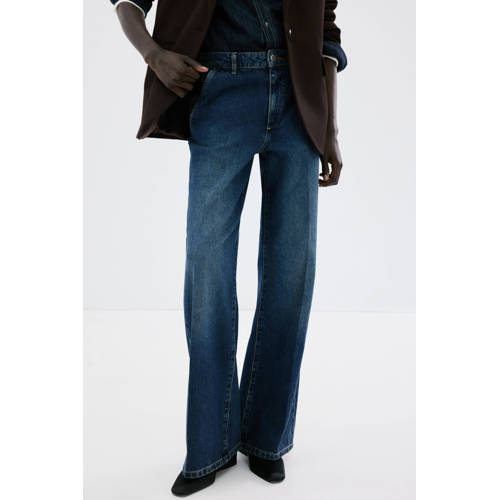 Mango high waist flared jeans dark blue denim afbeelding