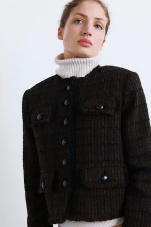 tweed jasje donkerbruin