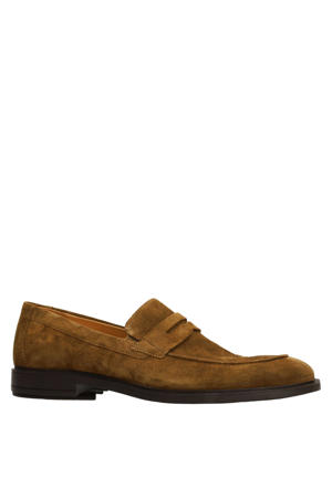 suède loafers cognac