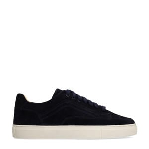 suède sneakers donkerblauw