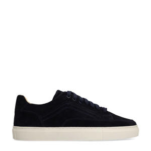 suède sneakers donkerblauw