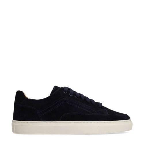 Manfield suède sneakers donkerblauw afbeelding