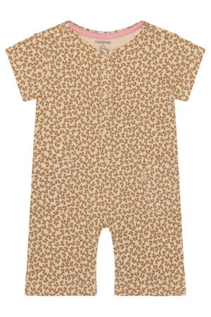 gebloemde A-lijn jumpsuit lichtbruin