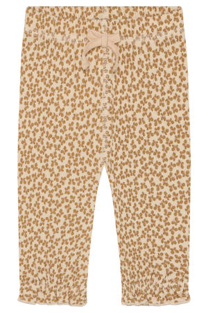 straight gebloemde casual broek lichtbruin