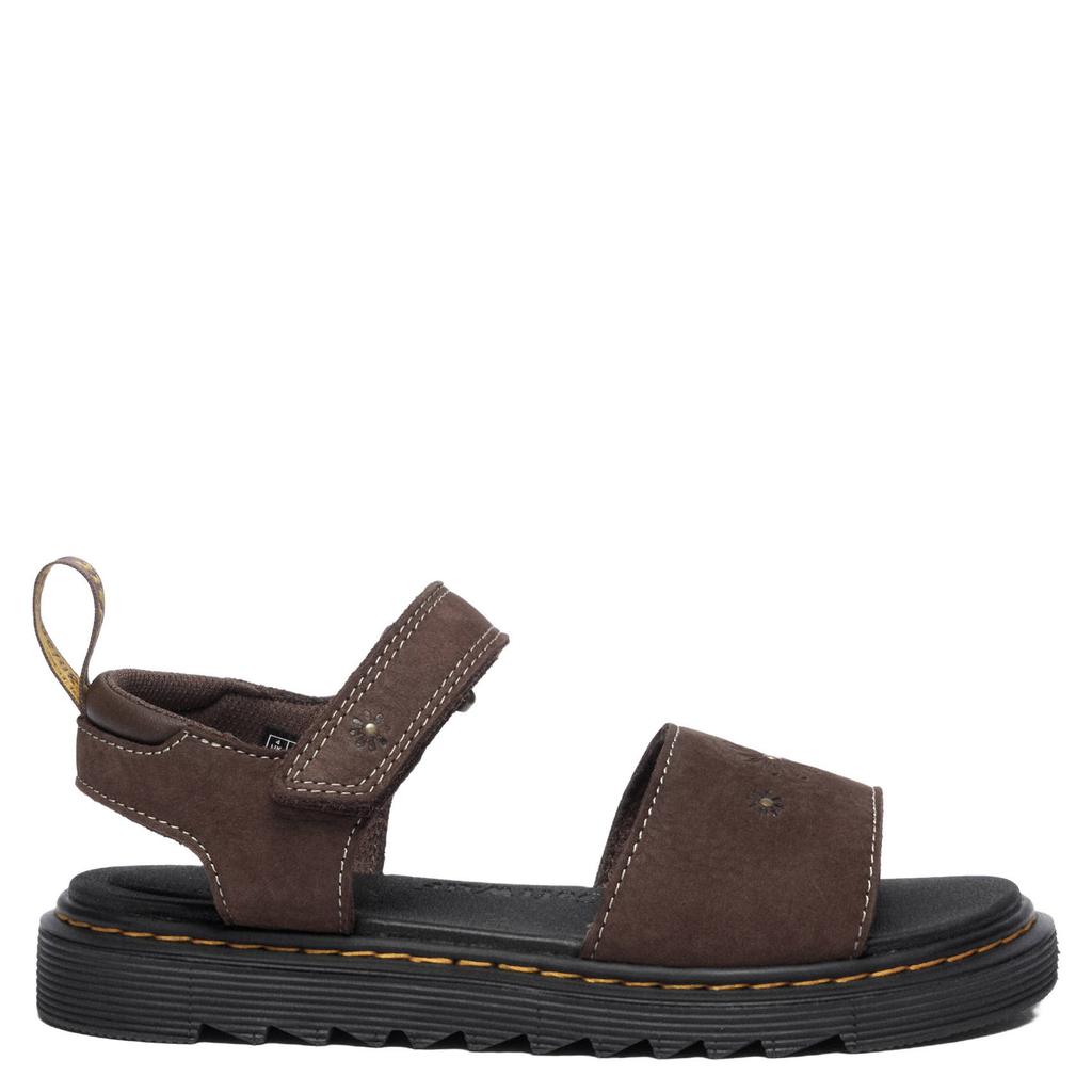 Bruine meisjes Dr. Martens nubuck sandalen peuter kleuter met klittenband