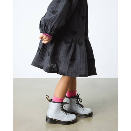 Dr. Martens 1460 leren veterboots glitter zilver