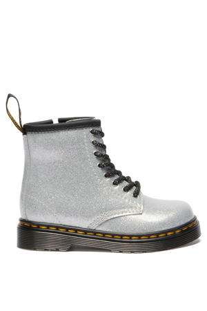 1460 leren veterboots glitter zilver