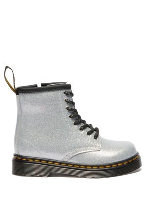 1460 leren veterboots glitter zilver