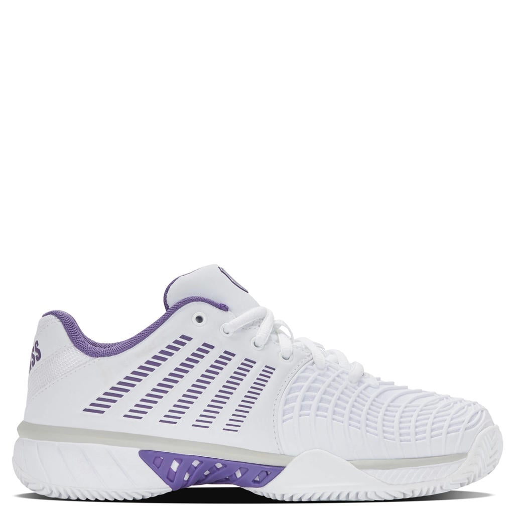 Wit en paarse heren K-Swiss Express Light 3 Clay tennisschoenen van mesh-pu/voering: mesh/voetbed: eva met veters