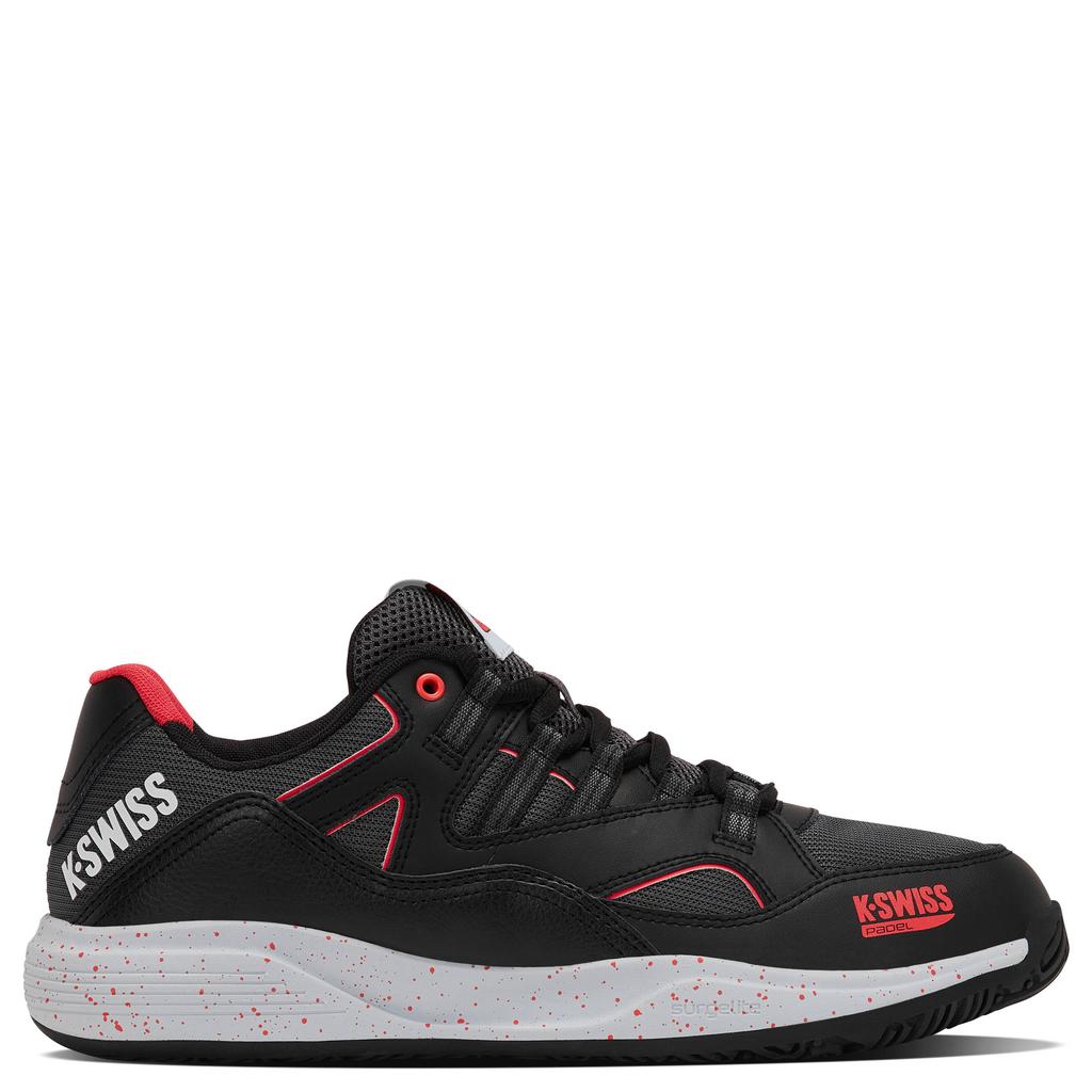 Zwart en rode heren K-Swiss Tura Team padelschoenen met veters