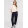 Poools jersey high waist casual broek donkerblauw