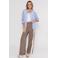 Poools gestreepte blouse met stippen lichtblauw