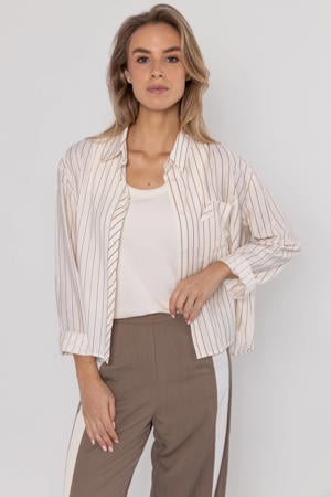 gestreepte blouse crème