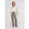 Poools wide leg high waist gestreepte casual broek bruin